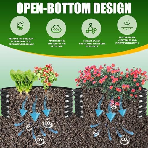 TBMLC 17" Tall,4 FT Diameter Elevated Round Metal Raised Garden Bed Black - Image 2
