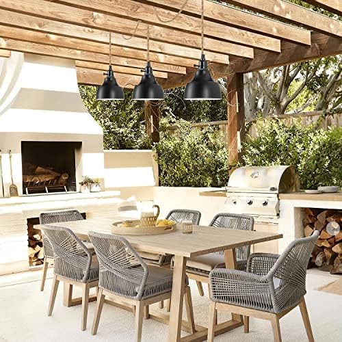 3 Light Plug in Pendant Light Cord 22FT Farmhouse Hanging Lamp - Image 5