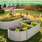 Raised Garden Bed Outdoor Upgrade Oval 2 Pack Tall 8x4FT, Galvanized Metal Garden Beds to Grow More in the Same Space, Raised Beds for Gardening Vegetables & Flowers Reinforced Design - Image 7
