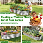 Silver Oval Raised Garden Bed /Galvanized Steel Planter Box,72X24X12 inches - Image 7