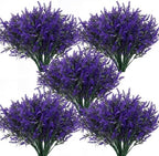 RECUTMS Artificial Fake Outdoor Plants Flowers for Spring Decoration Purple by RECUTMS