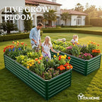 YITAHOME 4pcs 8x4x2 ft Galvanized Raised Garden Bed Kit, Large Metal Planter Box with Gloves, Safety Rubber & Support Rod, Outdoor Flower Bed for Plants Vegetables, Green - Image 3