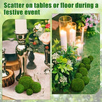 Amyhill 38 Pcs Decorative Faux Moss Balls for Centerpiece Artificial Green Plant Mossy Globes Dried Moss Balls Bowl Filler for Vase Wedding Spring Home Garden Decor Chinoiserie Party Display - Image 4