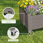 Raised Garden Bed with Wheels, Rolling Resin Planter Box, Gray - Image 6