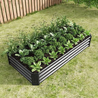 Galvanized Raised Garden Bed, Garden Box Outdoor, 6X3X1 FT, Black - Image 5