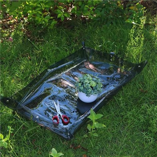 2 PCS Gardening Mat Square Plant Pad Waterproof for Transplanting Flower Pots Potting Foldable Garden Repotting(White) - Image 2