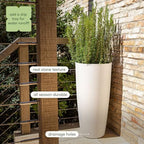 Veradek Mason Series Vega Planter - Tall Round Outdoor Planter with Shelf - Image 7