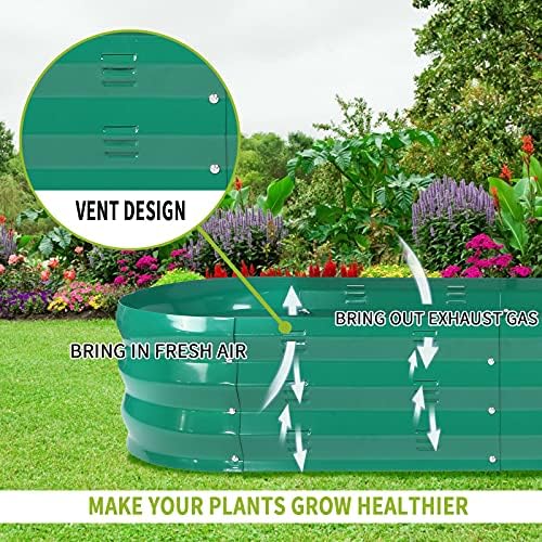 GADI Raised Garden Bed Kit for Vegetables Flower Galvanized Metal Planter Boxs Designed for Easy DIY and Cleaning Not Twist Or Rot (Green) - Image 5