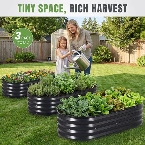 INNO STAGE 3Pcs Galvanized Raised Garden Bed Kit, Outdoor Metal Planter Box - Image 2