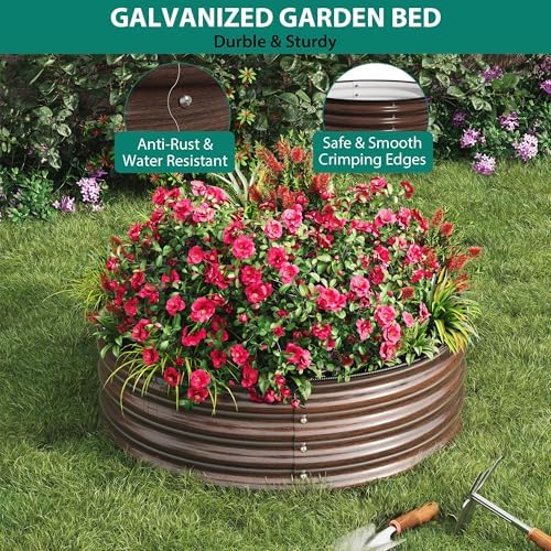 2x2x2ft Round Galvanized Raised Garden Bed – Metal Planter Box Kit with Rust & Corrosion Protection, Safe Rubber Edge, Open Bottom Design – Easy Assembly for Vegetables, Flowers, Fruits - Image 3