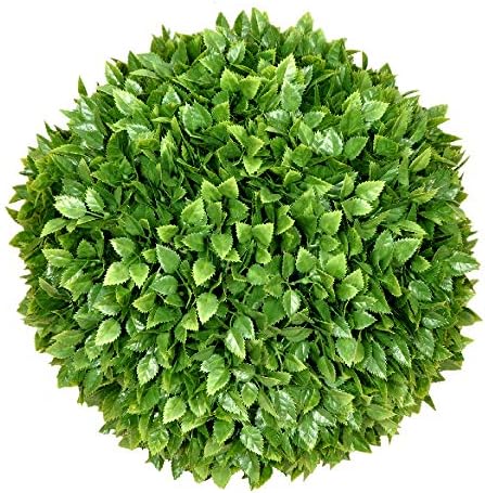 SunnyRoyal Topiary Ball Artificial Outdoor Boxwood Balls Topiary Lifelike Plants, Round Topiary for Indoor/Outdoor Decore, Rose Leaf 15 Inch, 3 Pieces by SunnyRoyal