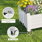 Raised Garden Bed with Wheels, Rolling Resin Planter Box, Ashen - Image 6