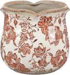 Tuscan Ceramic Planter with Floral Edges Vintage Planter Flower Pot Vase by WK+WENKRYGDN