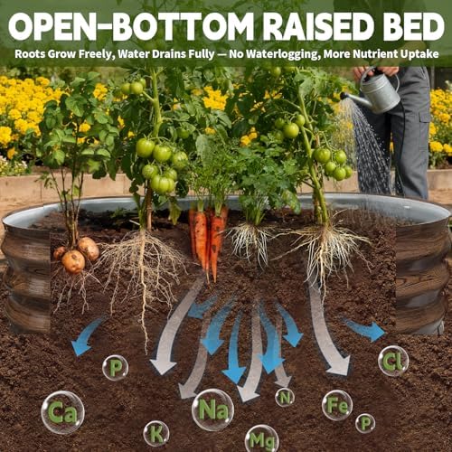 Galvanized Raised Garden Bed Outdoor, Large Raised Bed for Gardening, 2Pcs 4x2x1ft Oval Metal Planter Box for Vegetables, Fruits, Flowers, Dark Brown Wood Grain - Image 3