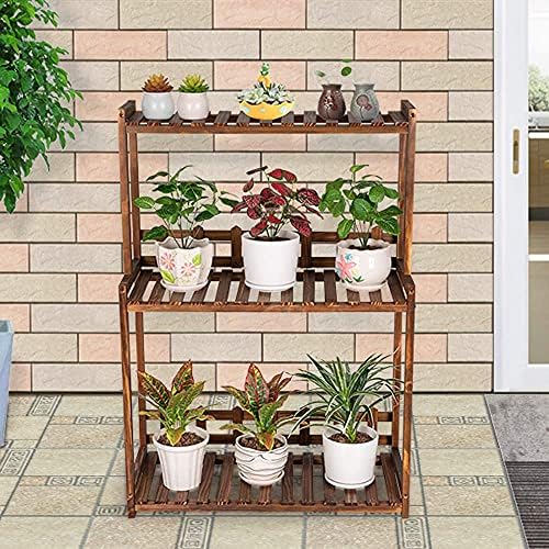 Ufine 3 Tier Wood Plant Stand Vertical Plant Display Shelf - Image 3