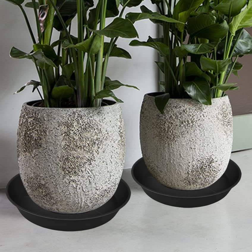 2 Pack of 25 26 inch Plant Saucer Round, 4.2" Depth Tray, Large Plant Saucers 24" 26" for Pots, Heavy Duty Plastic Flower Plant Water Trays for Indoors Outdoor, Plant Drip Trays (Black) - Image 6