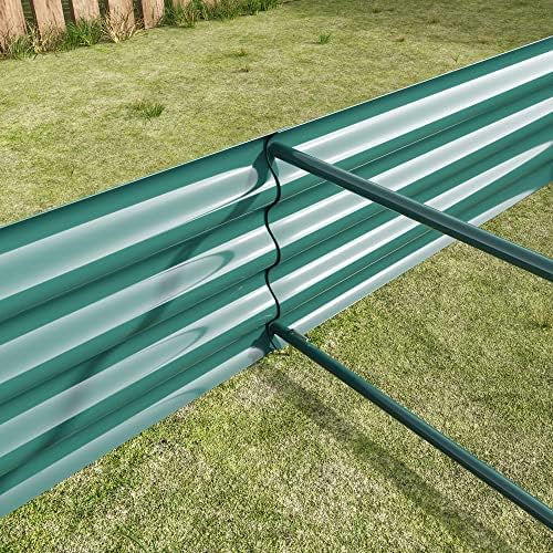 Gagihoom Outdoor Large Galvanized Metal Raided Garden Bed,Planter Box for Flowers Vegetables Fruit,Rectangular (Green, 7.6x3.7x1 ft) - Image 5