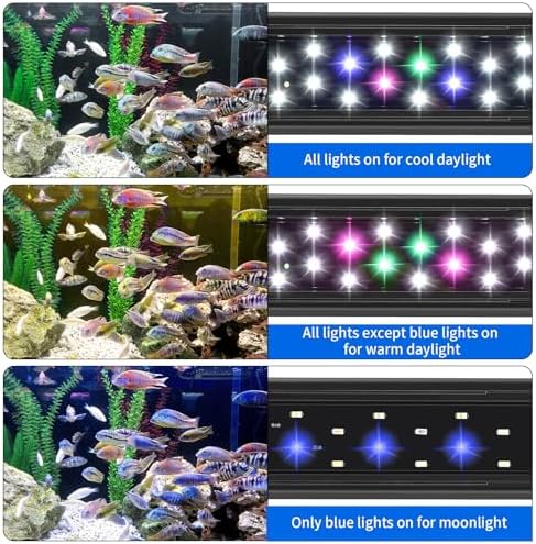 AQUANEAT LED Aquarium Light for 30 to 38 Inch Fish Tank, Auto On Off with Timer, Full Spectrum, Adjustable Brightness, Daylight Moonlight Mode, for Fresh Water Low-to-Mid Light Plants - Image 4