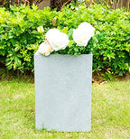 Kante Small Tall Square Blue Gray Concrete Planter 13" H, Outdoor - Image 3