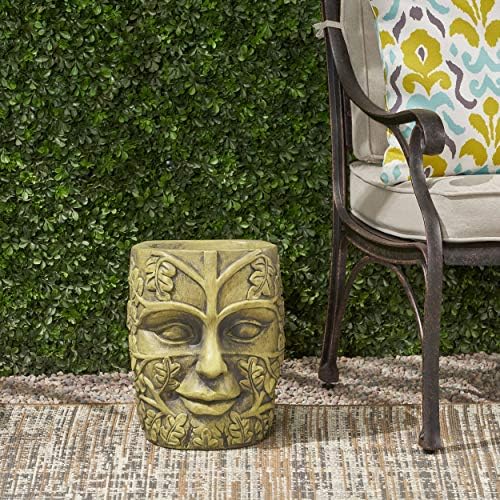Christopher Knight Home Elliott Outdoor Mother Earth Urn, Antique Green Finish - Image 4