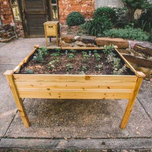 Backyard Expressions 48"x34" Raised Garden Bed - Elevated Wood Planter Box for Healthy Plant Growth, 440 lb Capacity - Natural Color - Image 3