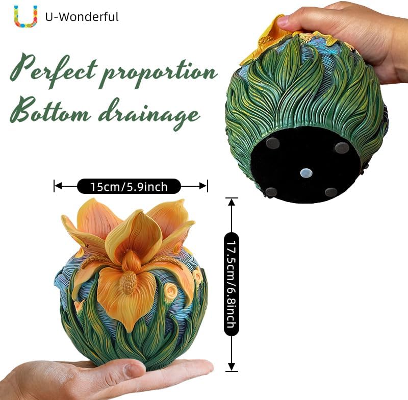 Starry Night Plant Pot - 6.8inch Unique Flower Pot - Image 5