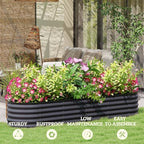 Outsunny 8' x 2' x 1.4' Galvanized Raised Garden Bed Kit, Dark Gray - Image 6
