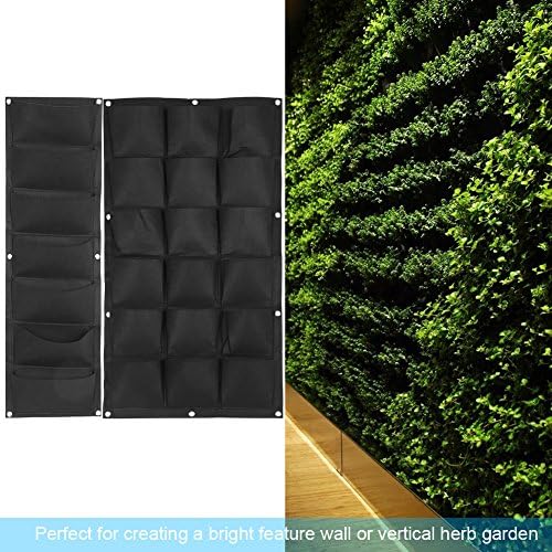 Zerone Garden Planter Bag Pocket, 7/12/15/18 Pockets Planting Bag Garden Balcony Wall Vertical Flower Plants Hanging Planter(15 Pockets) - Image 5