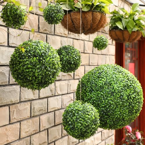 Artificial Plant Topiary Ball 21in, Faux Boxwood Balls, Boxwood Balls Outdoor, All-Year Green Faux Plant Decorative Balls for Backyard, Balcony,Garden, Wedding and Home DéCor - Image 6