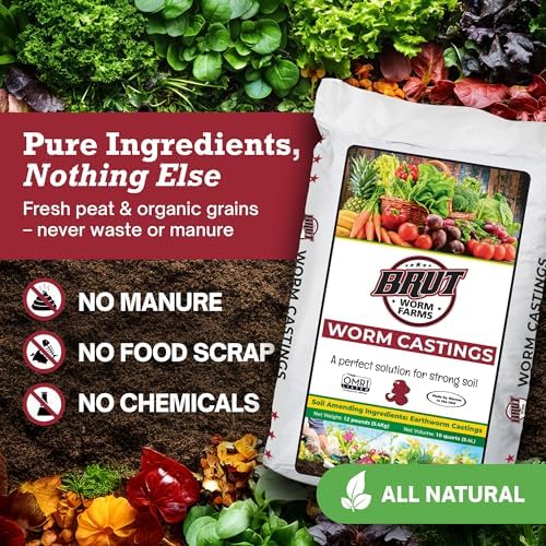 Brut Organic Worm Castings for Plants 12 LB – Natural Nutrients, Fertility Builder, Plant Food for Potting Soil and Garden Soil – Indoor and Outdoor Use - Image 4
