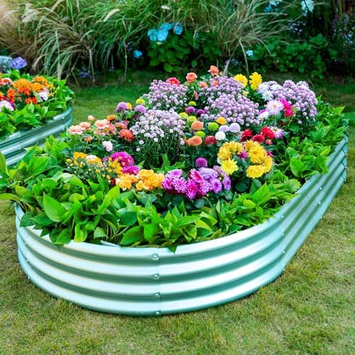 AHEONLAR 2pack 6×3×1ft Raised Garden Bed，Outdoor Galvanized Planter Boxes, Oval Large Metal Raised Garden Beds for Vegetables - Image 6