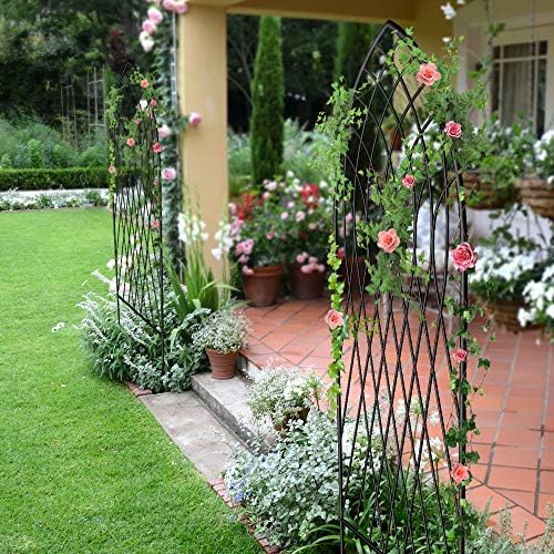 Amagabeli 2 Pack Large Garden Trellis for Climbing Plants 75” x 31” Heavy Duty Rustproof Black Iron Plant Trellis for Potted Plants Support Tall Wall Metal Trellis for Rose Vegetables Cucumber GT05 - Image 6