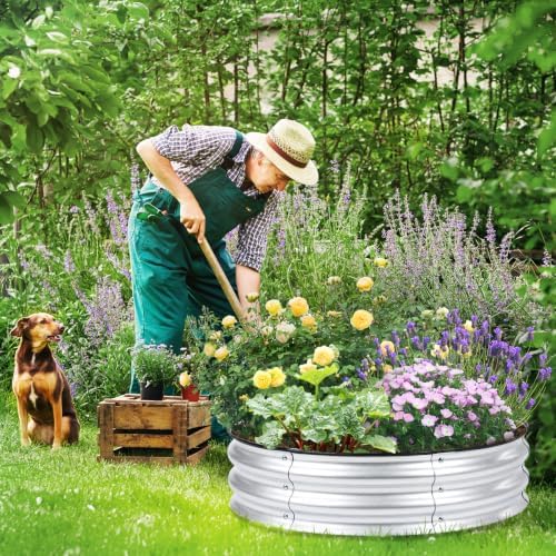 Aoodor 9" Tall 30" Metal Raised Garden Bed, Silver - Image 5