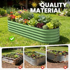 Pattiumo Galvanized Raised Garden Bed 8x2x1.5 FT, Oval Metal Raised Garden Bed Outdoor Planter Box with Open Bottom, Rust-Resistant Steel Garden Bed for Vegetables Herbs Flowers, Easy Assembly - Image 2