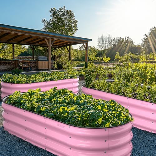 Winpull Raised Garden Bed Kit, 5x2x1 ft Galvanized Planter Box Outdoor with Safety Edging, Large Metal Raised Beds for Gardening Vegetables Flower Fruits (Blush Pink) - Image 7