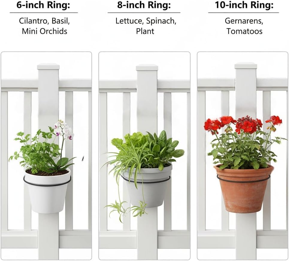 No-Drill 6“ Railing Plant Holder Stainless Steel 6in 4-Pack - Image 6
