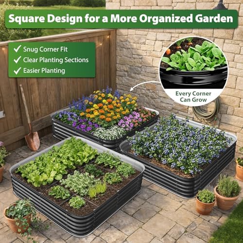 16.5" Deep Raised Garden Bed 4x4 ft for Vegetables, Herbs & Flowers - Image 3