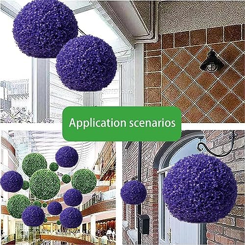 HUHJYUGE Artificial Plant Ball Topiary Round 12in, Lifelike Faux Boxwood Decorative Balls Water Resistant, Durable Faux Plant Decor Hanging No Maintenance, for Backyard Garden - Image 7