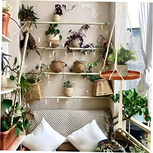 Totority Cotton Macrame Plant Hanger Woven Hanging Planter Rack for Indoor Plants Home Decor for Room Bedroom and Study Elegant Design for Organizing Greenery - Image 4