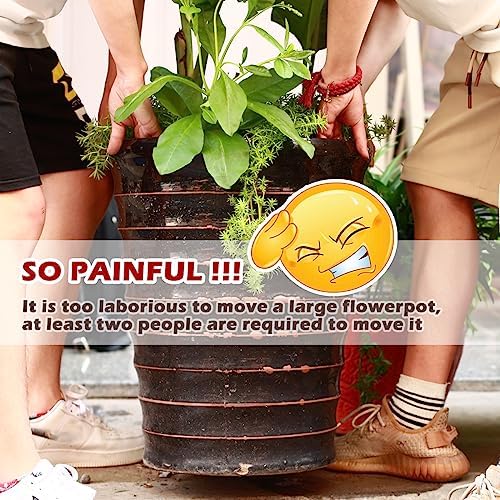 5 Packs 16” Plant Caddy with Wheels Large Metal Plant Stand with Wheels for Indoor and Outdoor Plants Rolling Plant Stand with Casters Heavy Duty Plant Dolly Roller Caddy, Bronze - Image 2