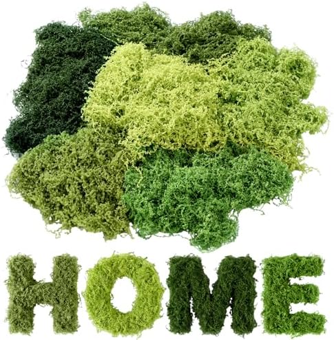 Suncalla 6 Colors Artificial Moss for Crafts 43.32oz/2.7lb Fake Green Moss Faux Grass for Potted Plants Indoor Bulk Large Capacity Fairy Garden DIY Decoration Model Making Walls Table Decors Home by Unknown