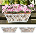 LaLaGreen Decorative Wall Planter (16 in, 2 Pack) White Window Flower Box by L%C3%A1L%C3%A1Green