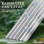 YITAHOME 2pcs 6x3x2ft Galvanized Raised Garden Bed, Metal Planter Box with Safety Rubber, Gloves, Outdoor Flower Bed for Planting Plants Vegetables, Silver - Image 5