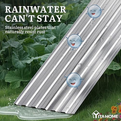 YITAHOME 2pcs 6x3x2ft Galvanized Raised Garden Bed, Metal Planter Box with Safety Rubber, Gloves, Outdoor Flower Bed for Planting Plants Vegetables, Silver - Image 5