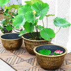 Large Flower Pot Thickened Plant Pot with Drainage Hole Retro Resin Lotus Planter for Indoor Outdoor Plants Home Gardening Flower Pots No Drainage Hole XL - Image 3