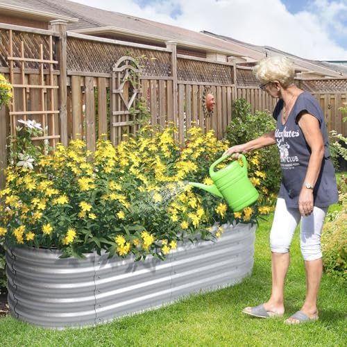 Aoodor 5 x 2 x 1.5 ft Oval Galvanized Raised Garden Bed Kit, Silver - Image 3