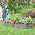 Yaheetech Raised Garden Bed Wooden Planter Box for Vegetables/Flowers, Gray - Image 2