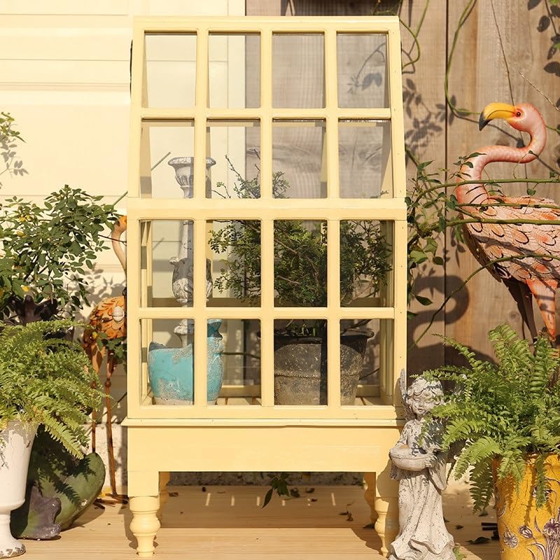 Wooden Glass Mini Greenhouse Cabinet, Tabletop Floor‑Standing Cold by Unknown