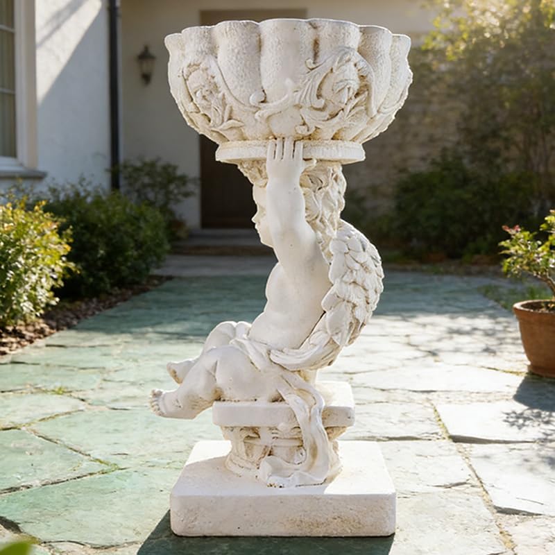 Decorative Roman Column Pedestal, English Rosette Indoor Outdoor Sculptural Garden Plinth Base Statue Riser, Weatherproof Sturdiness Plinth Base Statue Riser for Statues, Flower Pots, Decor, Cast Stone Resin (1449) - Image 3