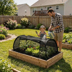 QwayHome 2Pack Garden Covers for Raised Beds, Pop Up Mesh Plant Protect Covers, Black 45% Sunblock Plant Shade Tent, Vegetable Seedling Crop Cage for Against Animals, With 8 Stakes L*W*H - 45*22*16in - Image 6